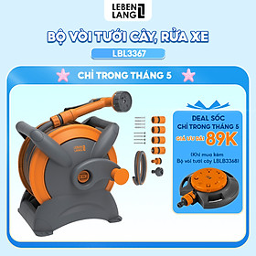Mua Bộ vòi nước tưới cây rửa xe đa năng Lebenlang LBLB3367 dây dài 15m  7 đầu  treo được tường có ốc vít - hàng chính hãng