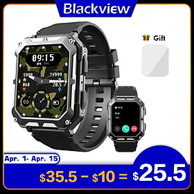 Blackview Nam Đồng Hồ Thông Minh Phiên Bản Toàn Cầu Cuộc Gọi Bluetooth 1.83Inch Thể Thao Theo Dõi Sức Khỏe IP68 Đồng Hồ Thông Minh Smartwatch Chống Nước Cho Xiaomi