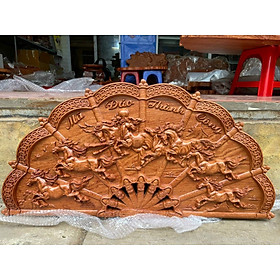 Mua Tranh cánh quạt treo tường trạm khắc mã đáo thành công bằng gỗ gõ kt 60×120×4cm