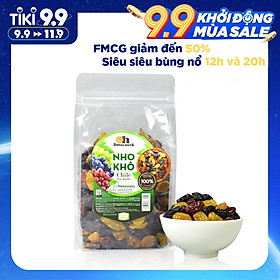 Nho Khô Mix Không Hạt Smile Nuts Túi 500g - Nhập khẩu từ Chile nho khô hỗn