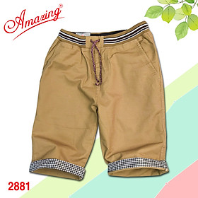 Quần short kaki nam Amazing, lưng thun có giây rút, vải co giãn, màu sắc đa dạng, có big size