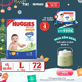 Tã/bỉm quần Huggies Skin Care Super Jumbo L68+4