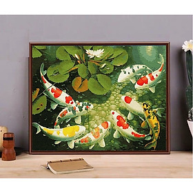 Mua Tranh sơn dầu số hóa - tranh tô màu theo số-  khung gỗ 40x50 Mẫu 113