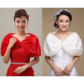 Khăn Choàng Lông Cô Dâu Đính Hạt Trai 120 Số 2, Chất Liệu Lông Mềm Mịn, Không Gây Khó Chịu, Choàng Vai Giữ Ấm Tốt Khi Ở Ngoài Trời, Tùy Chọn Màu Trắng Hoặc Màu Đỏ, Dễ Kết Hợp Với Các KiểuTrang Phục Cưới Và Các Phụ Kiện Cô Dâu Khác Hoặc Tham Gia Sự Kiện, Chụp Ảnh