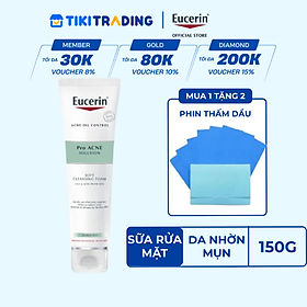 Sữa rửa mặt tạo bọt sạch sâu cho da nhờn Eucerin Pro Acne Cleansing Foam 150g