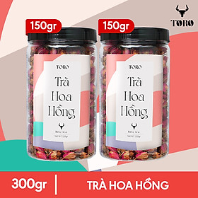 Bộ 2 Hũ Trà Hoa Hồng Sấy Khô TORO - Hũ 150 GRAM