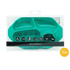 Đĩa ăn dặm silicon chia ngăn có đế hút chân không chống đổ Yummy Marcus & Marcus, cho bé từ 18 tháng - Ollie