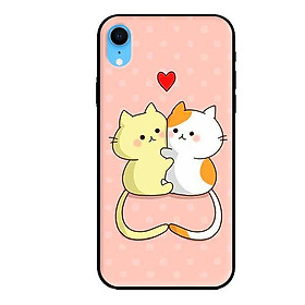 Ốp lưng cho iPhone XR Couple Cat Tim - Hàng chính hãng