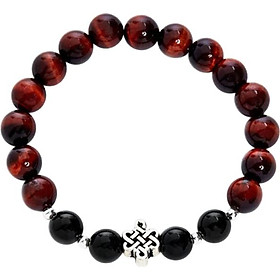 Vòng Đá Mắt Hổ Đỏ Phối Charm Ngọc Quý Gemstones VT31