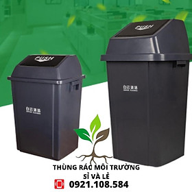 Mua THÙNG RÁC NHỰA BAIYUN NẮP LẬT 40L (XÁM  XANH