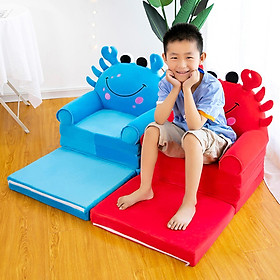 Plush Children Couch Backrest Armchair Slipcover Cartoon Foldable Kids Sofa Cover