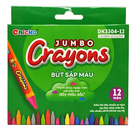 Bút Sáp Màu Chicko Jumbo Crayons - 12 Màu - DK3304-12