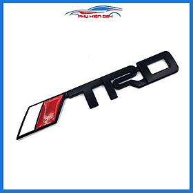 Logo tem dán chữ nổi TRD dùng dán đuôi cho xe ô tô hai màu đen mạ crom