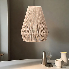 Hanging Lamp Shade Rope Woven Lampshade Accessory Decoration Elegant Light Shade Ceiling Lantern Cover for Home Bedroom Dining Room Hallway