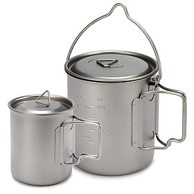 Bộ Cốc Và Nồi Siêu Nhẹ Tay Cầm Gấp Gọn (450ml 750ml)