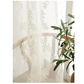 Mua Rèm voan thêu nhành cây màu trắng nhiều kích thước