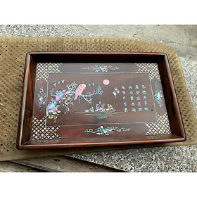 Mua Khay lan gỗ trắc khảm ốc đẹp 38x24cm