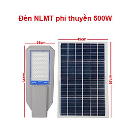 Đèn năng lượng mặt trời phi thuyền 500W, Vỏ nhôm nguyên khối ,Tấm pin rời , Ánh sáng trắng.