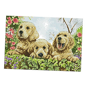 Stamped Cross Stitch Kits 11 Count Embroidery Package - Cute Dog