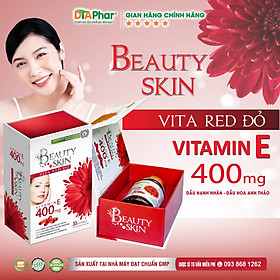 Viên uống Beauty Skin Vita Red Bổ sung vitamin E chống lão hoá da cho phụ nữ Họp 30 viên Tâm An Pharma