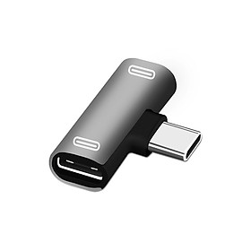 Dual Type C USB-C Earphone Headphone Audio Charging Charger Adapter Splitter Convertor for Xiaomi 6 6X 8 Note3 Mix 2 Huawei Mate 10 P20 Models:Transfer double type-c port