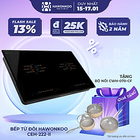 Mua Bếp Điện Từ Đôi HAWONKOO CEH-222-II Gia Nhiệt Nhanh 3800W Hàng Chính Hãng Bảo Hành 12 Tháng - Thương Hiệu Hàn Quốc