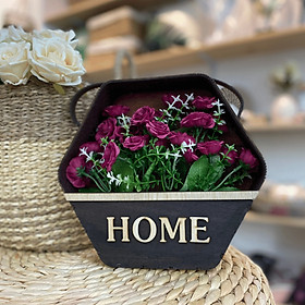 Mua Giỏ hoa treo tường trang trí nhà cửa chữ Home (Bao gồm Hoa)