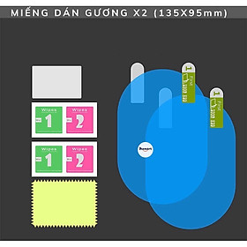 Combo 2 miếng dán chống bám nước gương ô tô , xe hơi cao cấp  hình ovan bảo vệ gương  chiếu hậu không bị trầy xước 