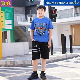 Bộ quần áo bé trai in chữ sành điệu từ 22-58kg. Chất thun cotton thấm hút mồ hôi-Hương Nhiên