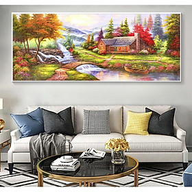 Mua Tranh in sơn dầu HD Cảnh đẹp thiên nhiên Thomas-V-18 KT 100 x 40 cm khung sassy treo tường