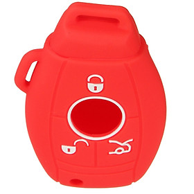 3/4 Button Silicone Remote Key Cover Holder Case Fob For MERCEDES BENZ 350 550 Red