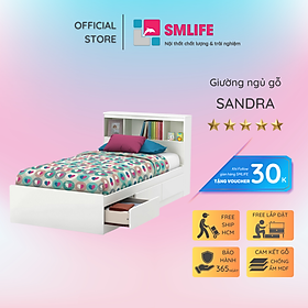 Giường ngủ gỗ hiện đại SMLIFE Sandra | Gỗ MDF dày 17mm chống ẩm | D205xR125xC100cm