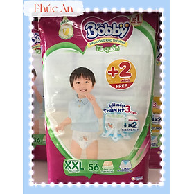 Tặng thêm 2 miếng | Tã Quần Bobby Cho Bé Size XXL 56 Miếng 15 Đến 25 Kg - Bỉm Quần Trẻ Em Bobby Size XXL56 | 2XL 56