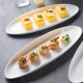 Đĩa hình lá dài, Đĩa oval trắng họa tiết sao băng