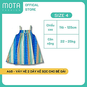 [A65 - Mota Fashion] Váy hè 2 dây kẻ sọc cho bé gái đủ size từ 15-32kg