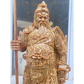 Mua Tượng điêu khắc quan công cầm đao trấn ải bằng gỗ huyết long mọng dầu cực đẹp kt cao 50×18×15cm