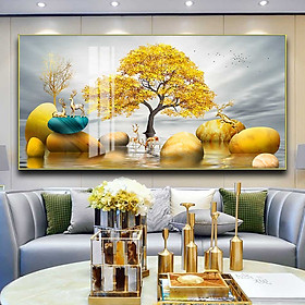 Mua Tranh  mica cao cấp Hươu vàng trên đá - MK008