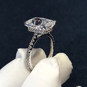 Moissanite Vàng 18k Mạ vàng 5 Carat Nhẫn vuông QYP20042