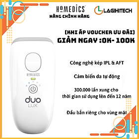 Máy triệt lông cá nhân USA (300.000 flash) HoMedics IPL-HH390 công nghệ kép IPL&AFT , cảm biến màu da tự động,nhập khẩu USA