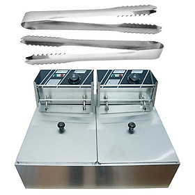 Mua Bếp Chiên Nhúng Điện Đôi 12 Lít Tặng Kèm 2 Cây gắp thực phẩm Inox Rainy