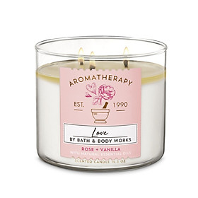 Mua Nến thơm Bath and Body Works LOVE Rose Vanilla 3 bấc