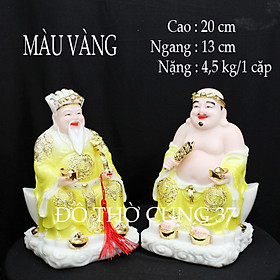 THẦN TÀI  THỔ ĐỊA  MÀU VÀNG CHANH - BỘT ĐÁ CAO CẤP - HÀNG NHẬP KHẨU