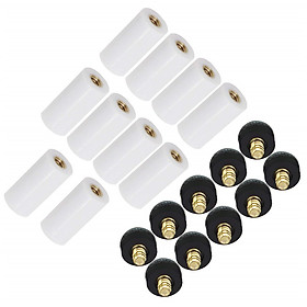 10pcs/set Cue Tips Billiard Replacement Screw-on Tips with Pool Cue Stick Ferrules