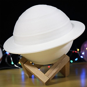 Saturn Lamp, Space Night Light 3D Print USB Rechargeable Touch Control & Remote Control Bedside Desk Lamp for Kids Boys Girls Christmas Birthday Gift