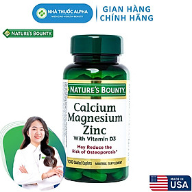 Hỗ trợ xương khớp Viên uống Nature’s Bounty Calcium Magnesium Zinc With D3 100 Viên