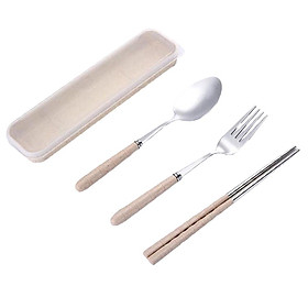 three-piece outdoor camping fork spoon chopsticks Flatware set
