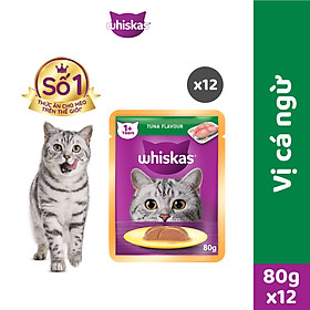 Bộ 12 túi thức ăn cho mèo Whiskas vị cá ngừ 80g