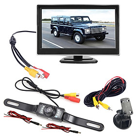 1080P Backup Camera with 5 inch Monitor License Plate Back Up Camera for Car Pickup Truck SUV Rear View Camera