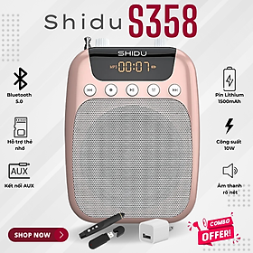 Mua Máy trợ giảng Shidu SD-S358 - Giảng dạy hiệu quả  âm thanh sống động | Bluetooth 5.0  Thẻ nhớ  Công suất 10W  Pin 15h  FM  Ghi âm | Micro không dây  kết nối đa dạng | Thiết kế nhỏ gọn  bền bỉ | Phù hợp giảng dạy  hội họp  du lịch | Hàng Nhập Khẩu