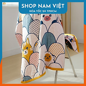 Mua Khăn tắm phong cách Nhật vải gạc cotton 4 lớp siêu mềm siêu thấm hút